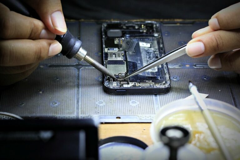 Micro soldering basics in smartphone repair.